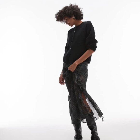 & Other Stories Atelier Alpaca Wool Blend Button Front Cardigan Black SMALL NWT - Picture 2 of 15